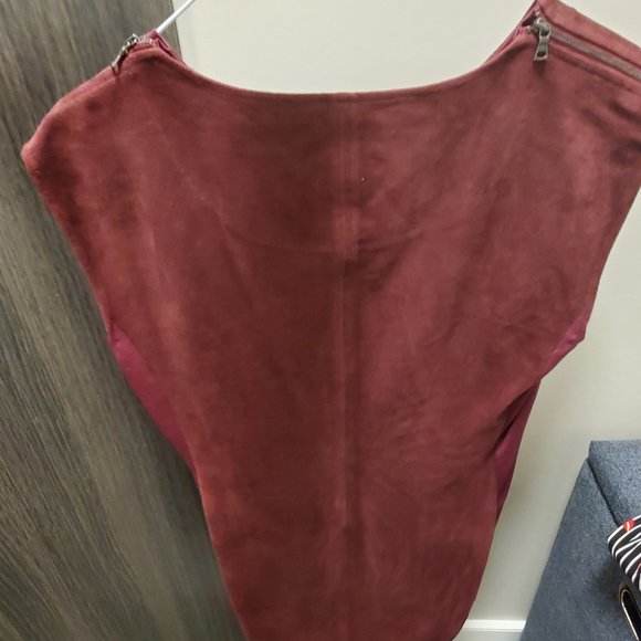 BCBG Max Azria Burgandy Faux Suede Dress Size M Medium - Picture 2 of 4